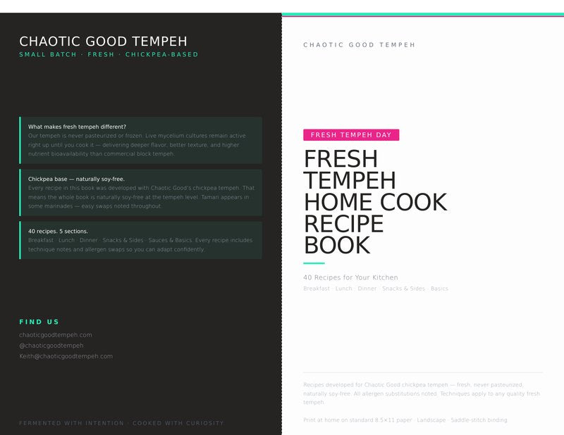 Fresh Tempeh Home Cook Recipe Book