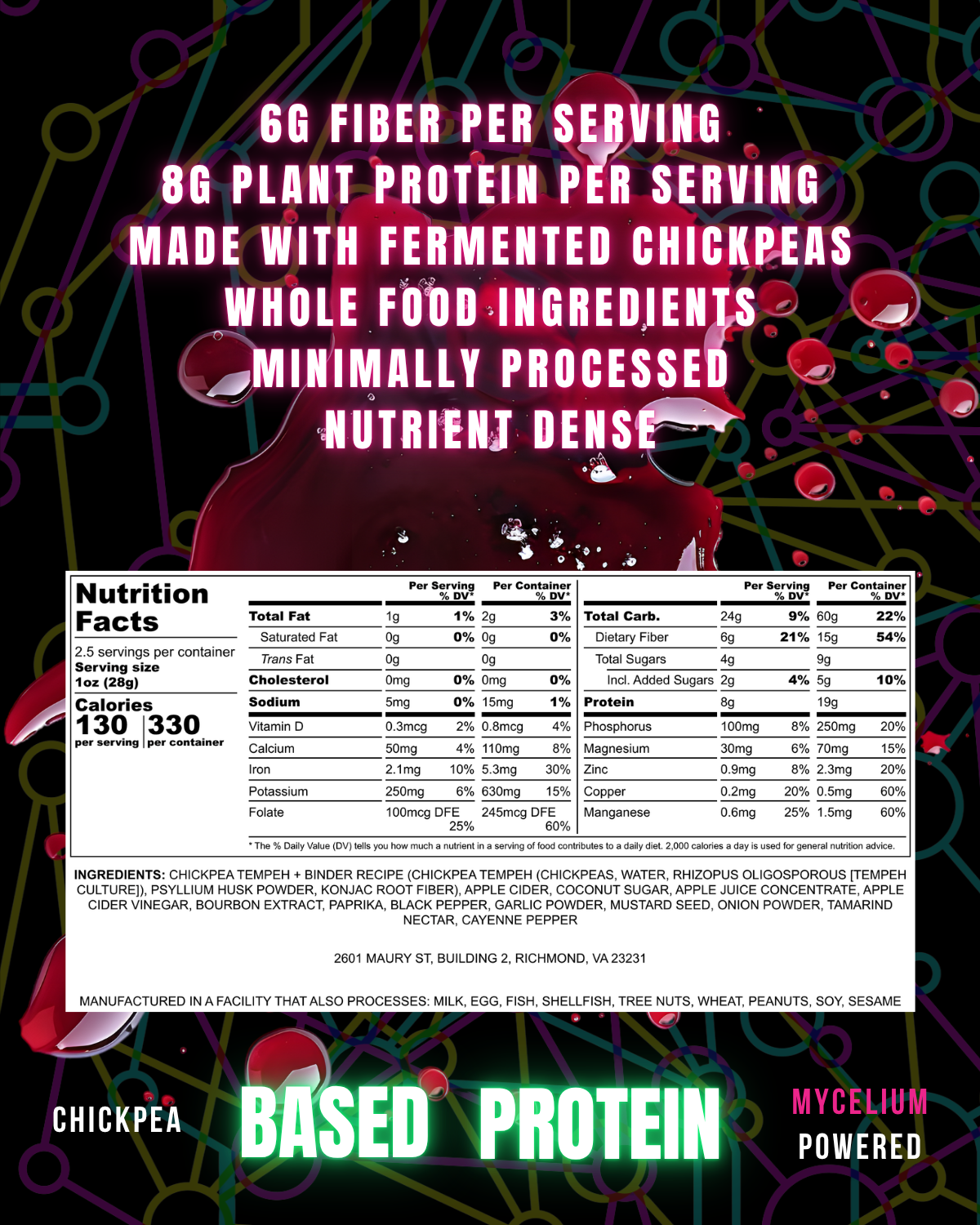 BBQ Tempeh Jerky nutrition facts and ingredients