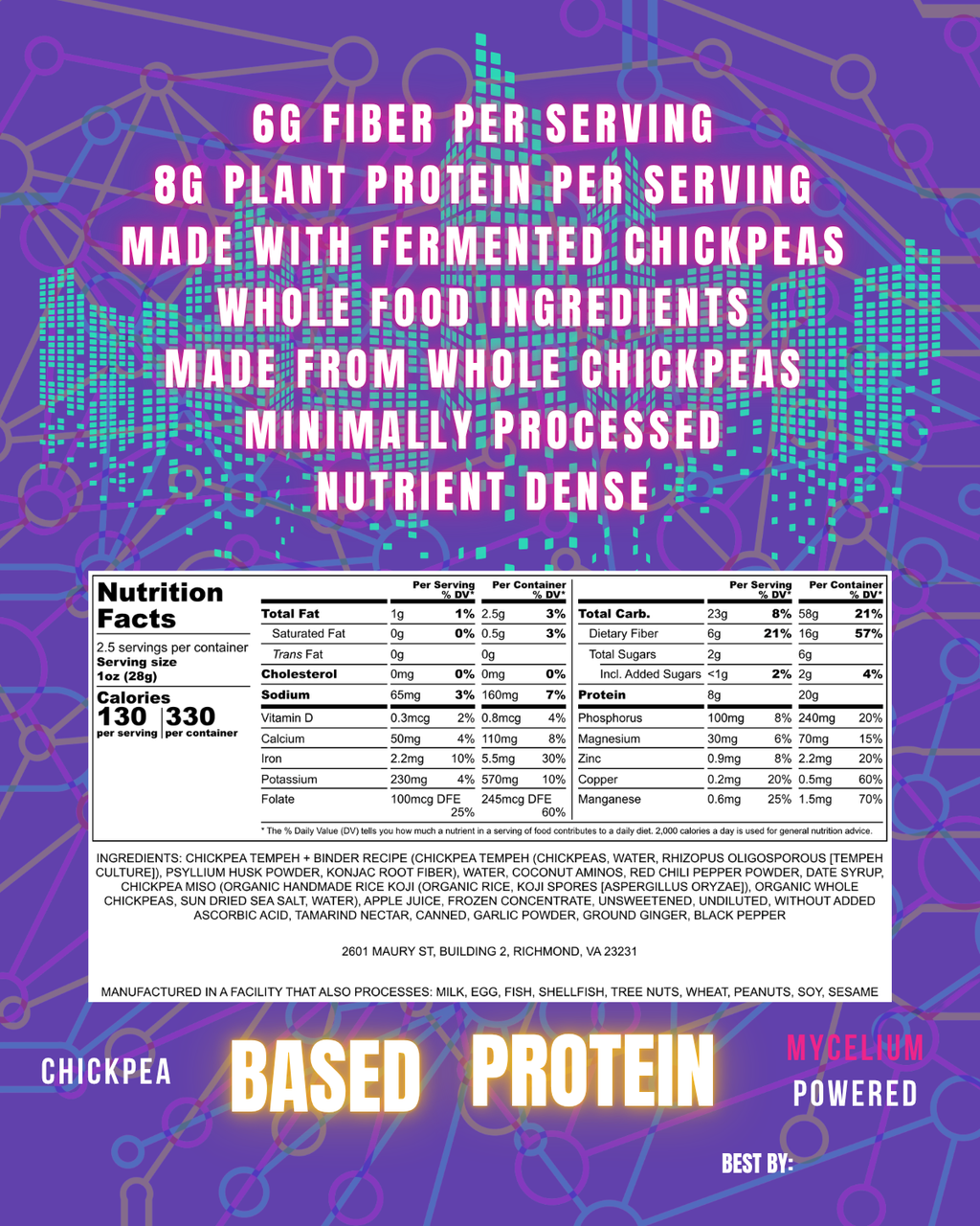 Bulgogi Tempeh Jerky nutrition facts and ingredients